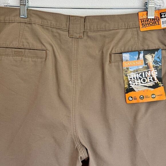 Savane Hiking Shorts Waist Size 44 UPF 30 Tech Pocket in Tan NWT - Picture 14 of 15